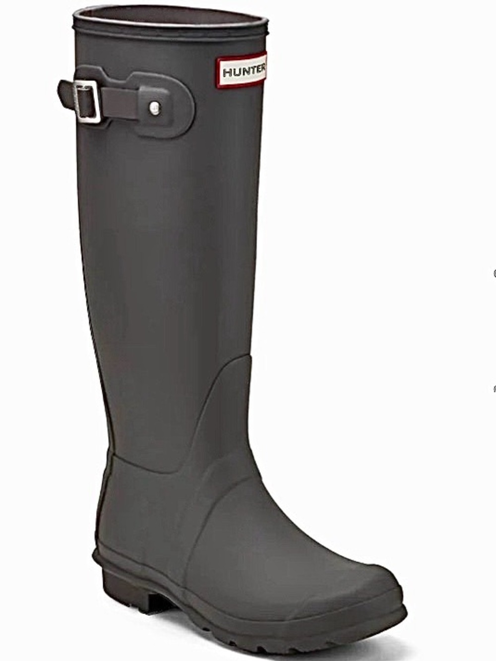 HUNTER Original Tall Rain Boots Rubber Wellies Matte Dark Grey 6 MSRP $190 NWOB